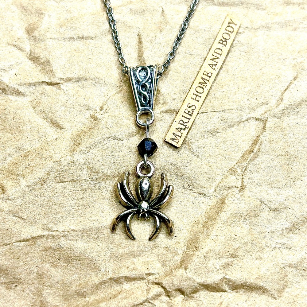 Spider Necklace black widow goth gothic jewelry
